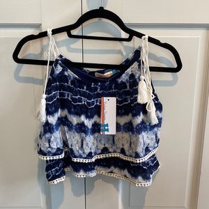 Vintage Havana girls size M layered tank top Tie Dye with adjustable tie straps